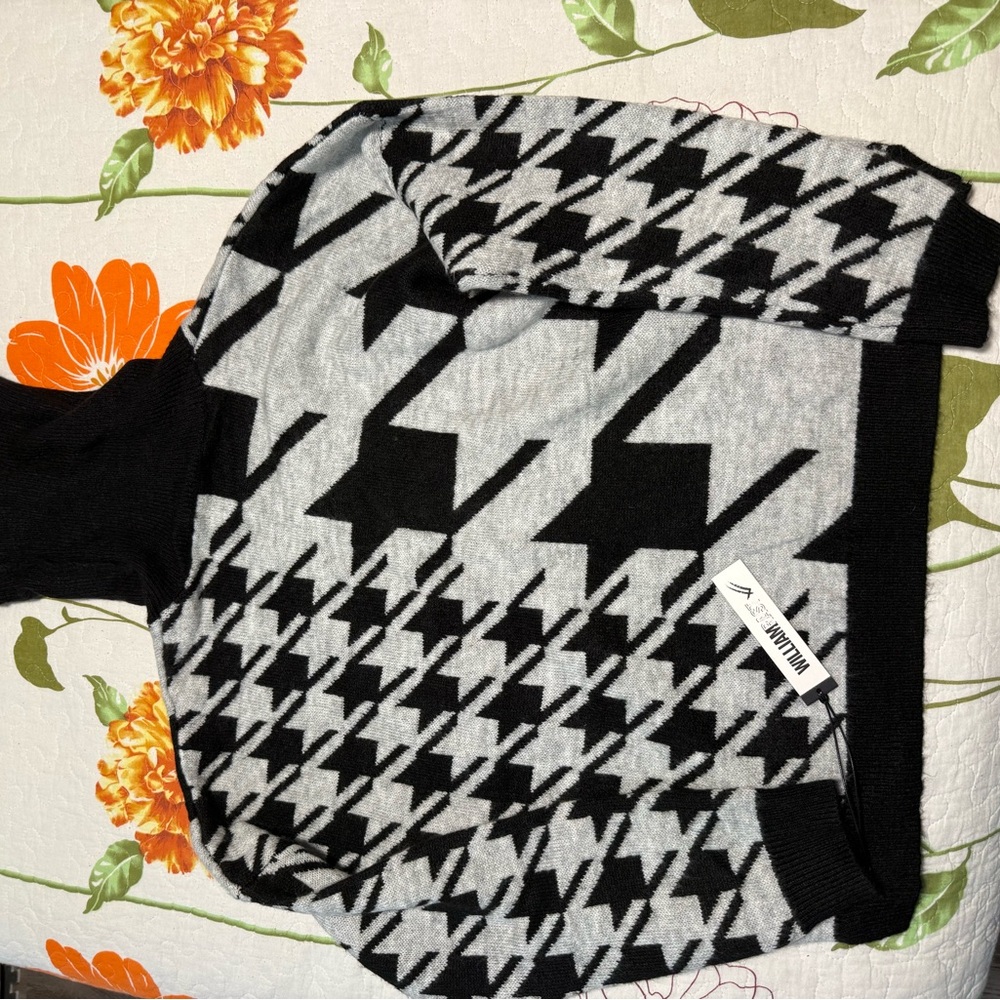 William Rast Monochrome Houndstooth Knit